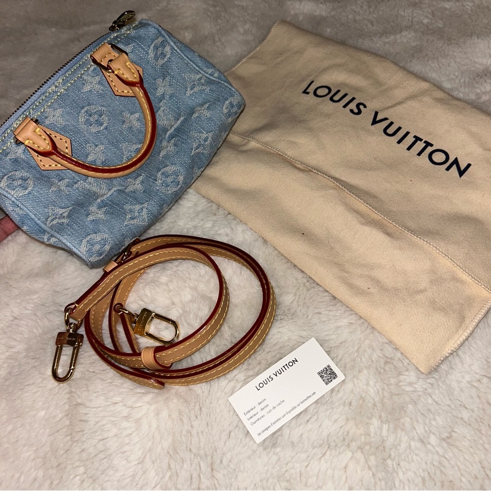 Louis Vuitton Speedy Bandouliere NM Bag Monogram Denim Sky Nano - Picture 6 of 11
